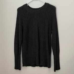 Universal Thread Charcoal Dark Grey Chunky Knit Crewneck Sweater